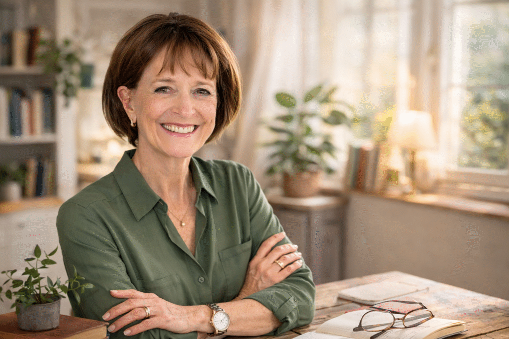 Margaret South at her desk